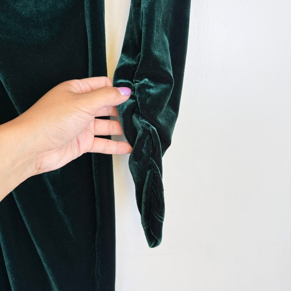 New Elie Tahari Cynthia Twist-front Velvet Dress Sheath Green - S - Picture 3 of 10